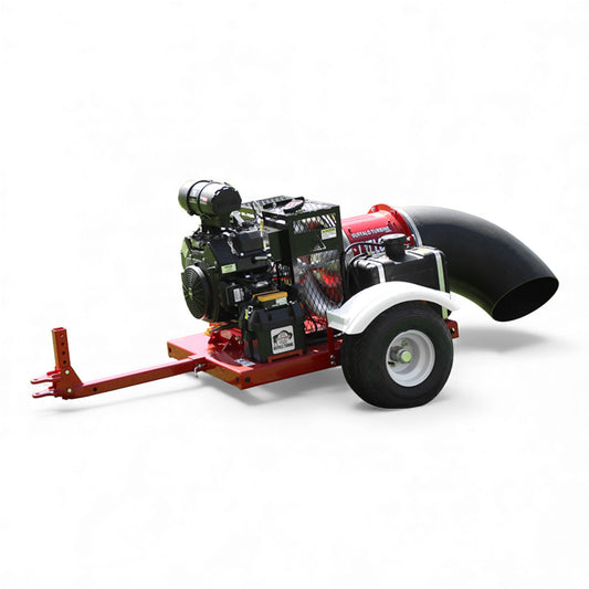 Buffalo Turbine Cyclone KB7 tour-behind turbine-style debris blower with 26.5 HP EFI engine and remote 360 degree nozzle