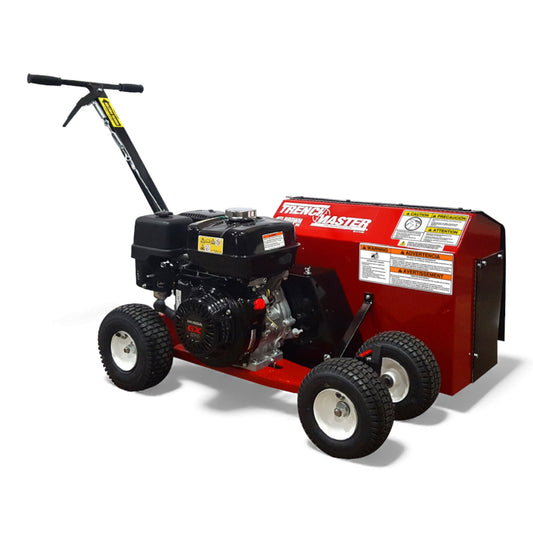 Brown Products F-704 TrenchMaster walk-behind bed edger with heavy-duty blade and commercial Honda engine