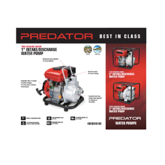 CWP79 - 1 Inch 79cc Gasoline Engine Clear Water Pump - 35 GPM