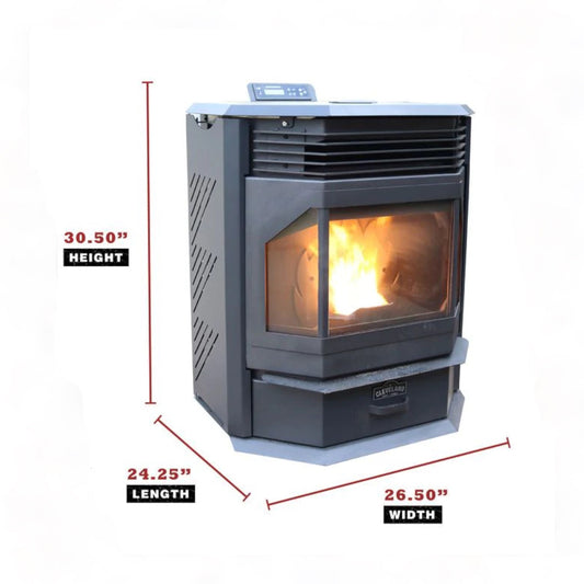 Cleveland Iron Works PSBF66W-CIW Bay Front Pellet Stove - 65lb. Hopper