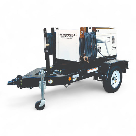 Multiquip DLW330X2 Welder/Generator: A heavy-duty 340-amp welding machine with a 10.5 kW 120/240 V generator output, Tier 4 Kubota diesel engine, and dual-operator capability