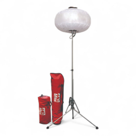 Multiquip GB12BW 400 W metal-halide diffuser balloon light with 34,000 lm output, 360 degree glare-free illumination
