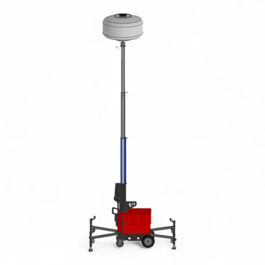 Multiquip GBBAT8BM battery-powered 800 W LED balloon light cart by House of Contractors Inc, emission-free, silent 110 000-lumen output