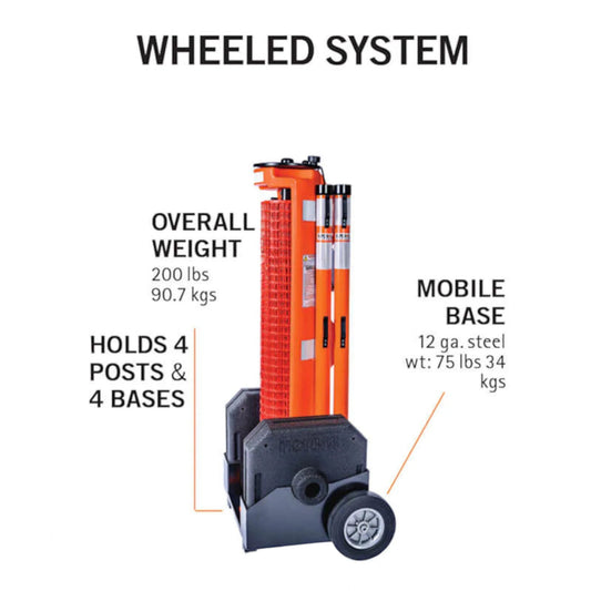 IPS RapidRoll 70-7050 Système de clôture à roues, 50 pieds de clôture avec 4 poteaux