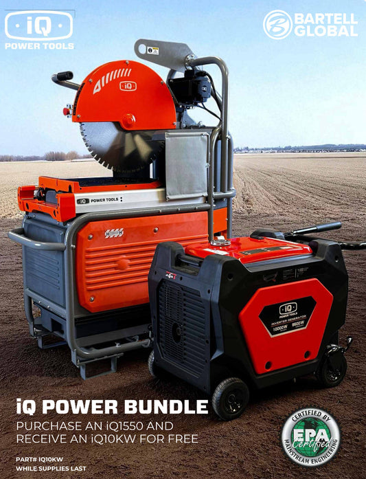 iQ1550 21.65 Inch Dry-Cut Masonry Saw with Integrated Dust Control System + Free IQ10KW Generator!