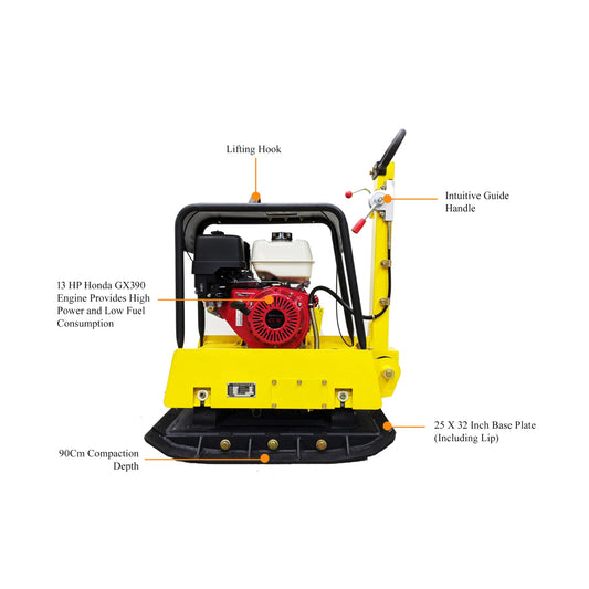 PMEC330 Commercial Honda GX390 Reversible Plate Compactor