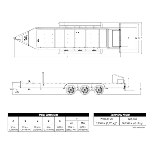 MQ Power TRLR600XFBP3E Triple Axle Trailer
