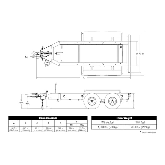 Remolque de eje tándem MQ Power TRLR75XF2