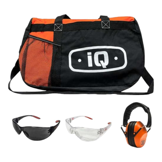 Ensemble EPI iQ Power Tools (1 paire de lunettes transparentes, 1 paire de lunettes teintées, 1 cache-oreilles, 1 sac à outils)