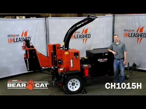 Crary Bearcat CH1015H 10 Inch Hydraulic Towable Wood Chipper - Kubota Gasoline 57 HP Engine B