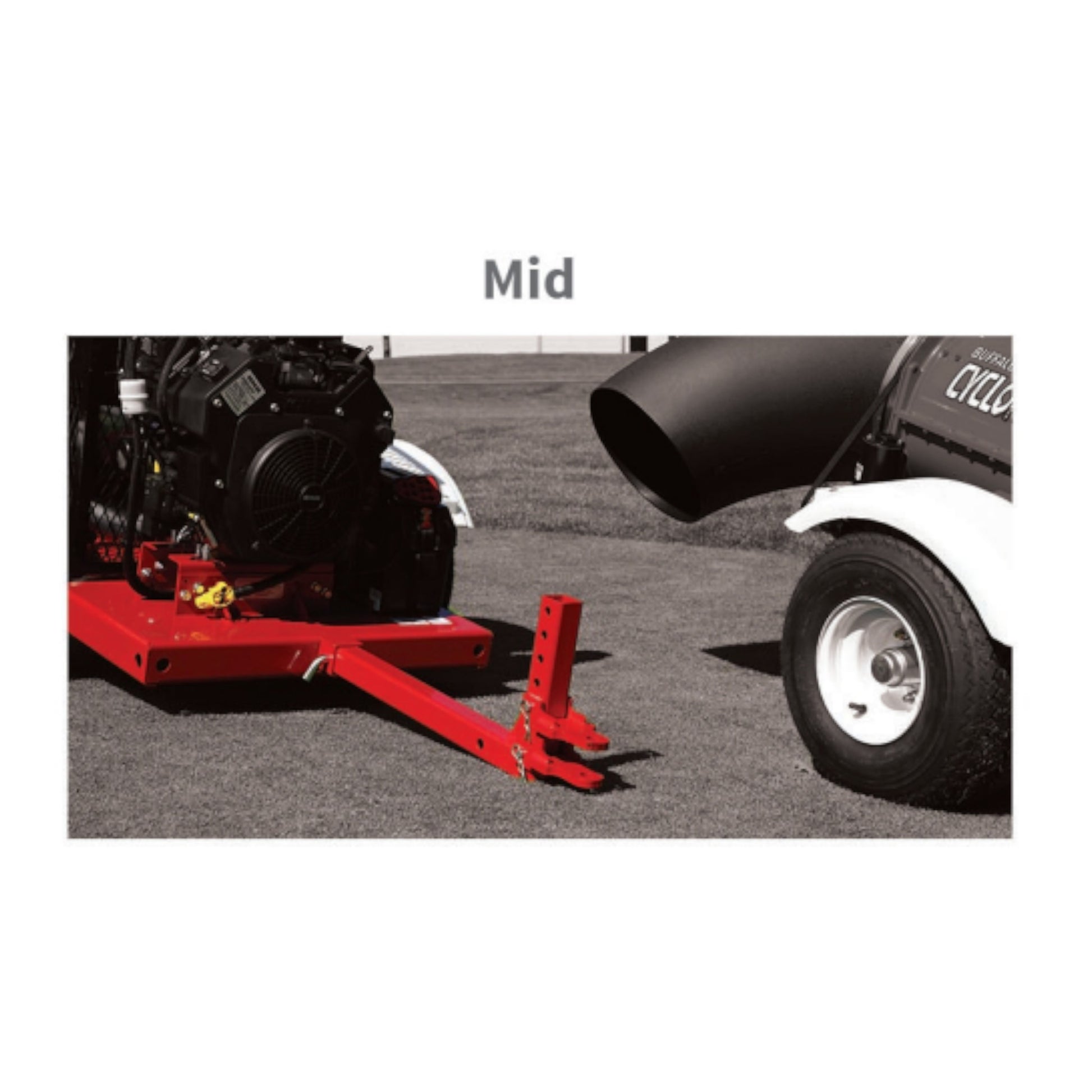 Buffalo Turbine Cyclone KB7 tour-behind turbine-style debris blower with 26.5 HP EFI engine and remote 360 degree nozzle