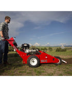 Barreto 1624D trencher with Briggs & Stratton 16 HP engine, 24–36 inch digging depths, and high-torque trenching chain