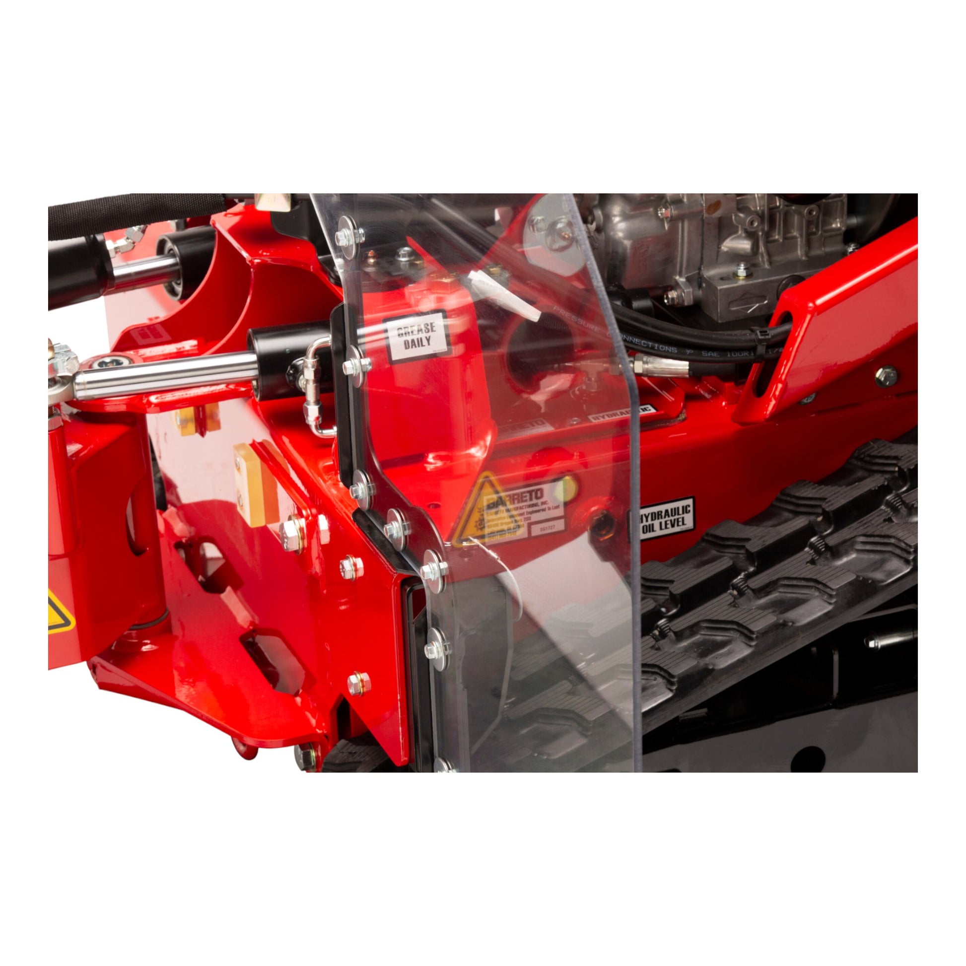 Barreto 30SG stump grinder with track drive system, hydraulic cutter wheel, and 31 HP Vanguard engine