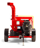 Barreto 3107C wood chipper with 31 HP engine, 7-inch chipping capacity, and heavy-duty hydraulic feed