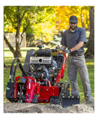 Barreto 37SG stump grinder with track drive, hydraulic cutter wheel, and 37 HP Vanguard engine