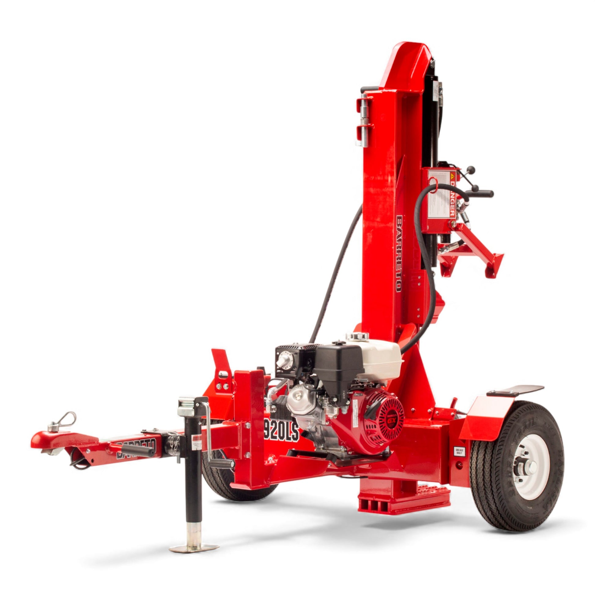 Barreto 920LS/922LS log splitter with 10 HP engine and heavy-duty hydraulic splitting power