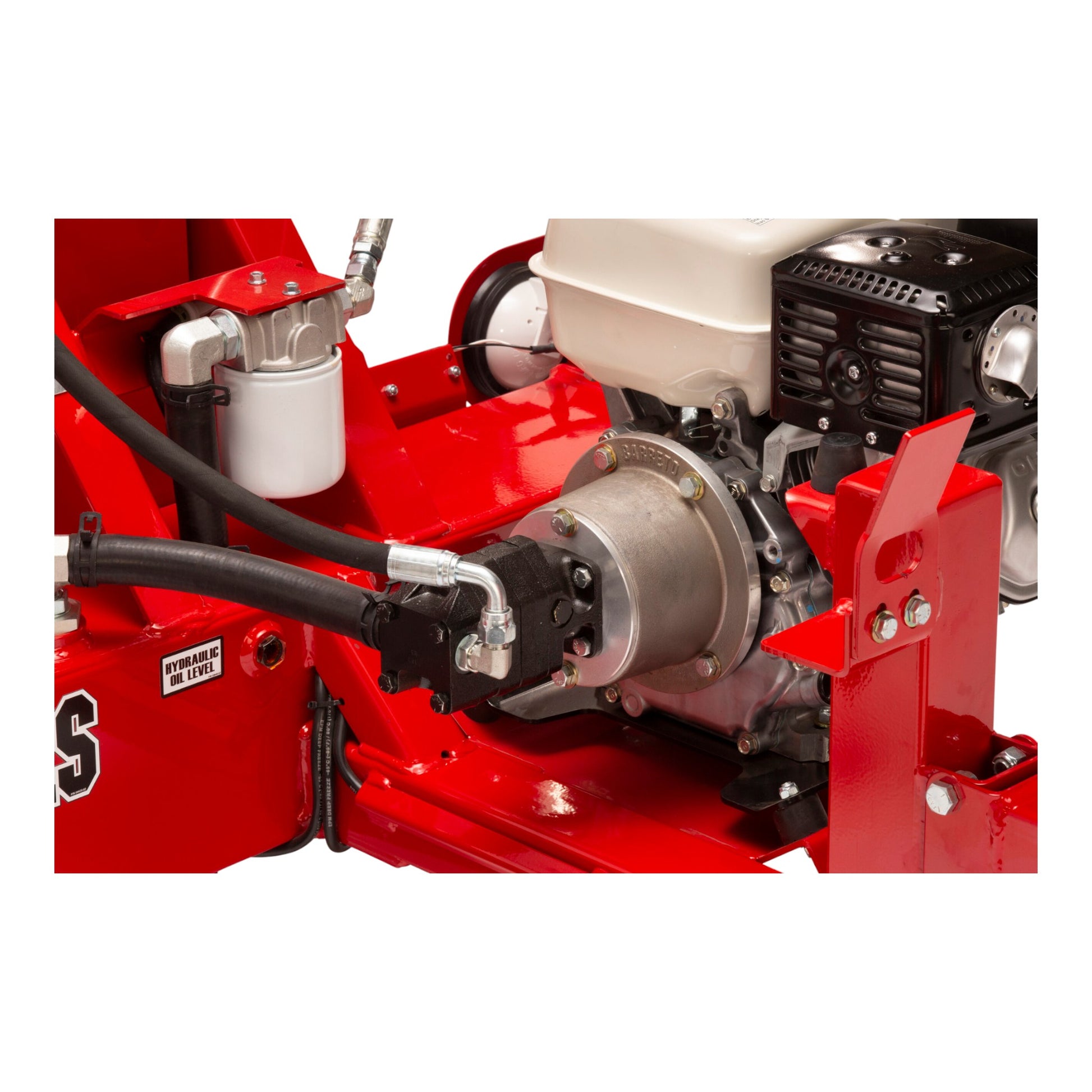 Barreto 920LS/922LS log splitter with 10 HP engine and heavy-duty hydraulic splitting power