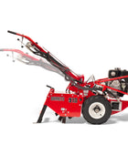 Barreto E918H rear-tine tiller with Honda GX engine, heavy-duty tines, and hydraulically driven transmission
