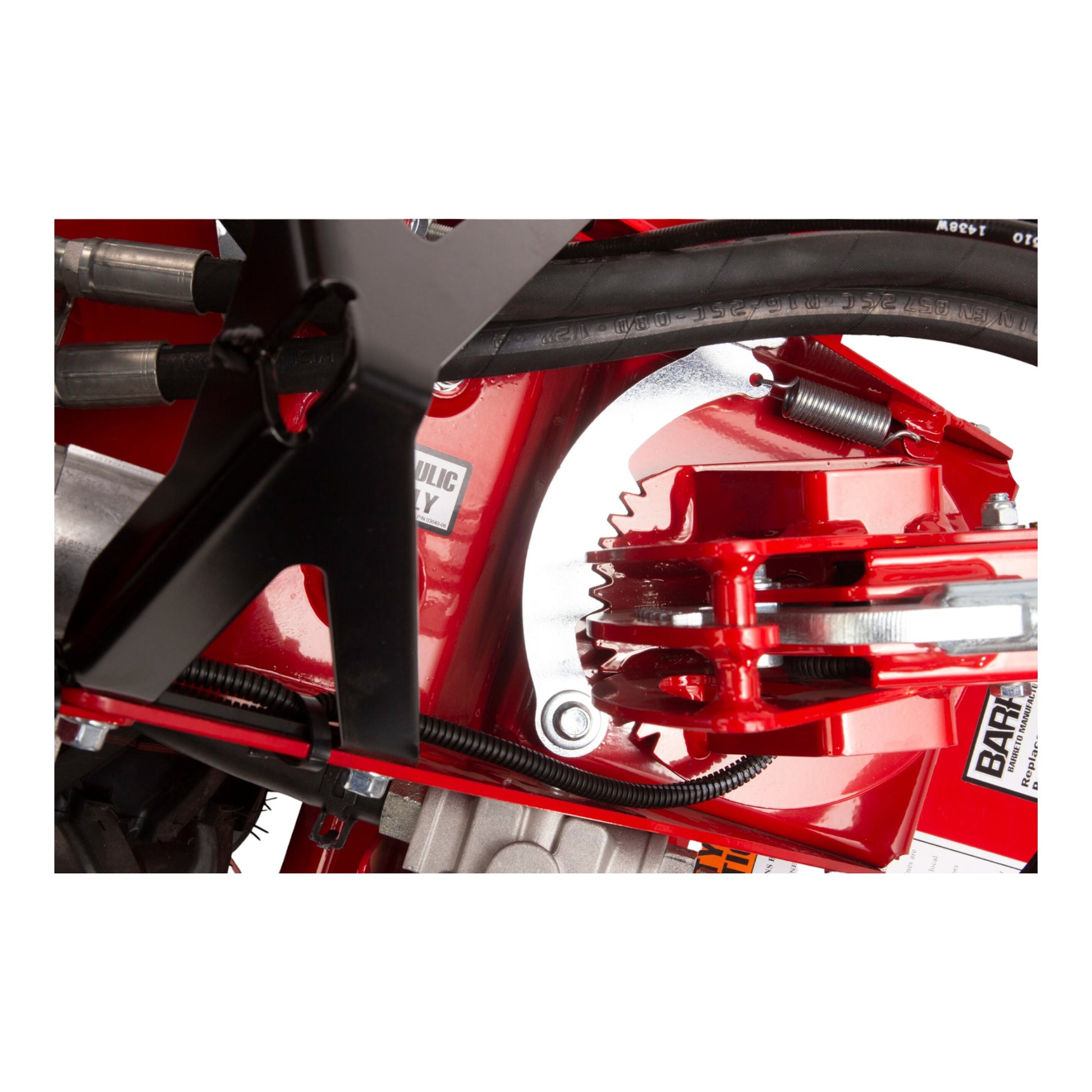Barreto E918H rear-tine tiller with Honda GX engine, heavy-duty tines, and hydraulically driven transmission