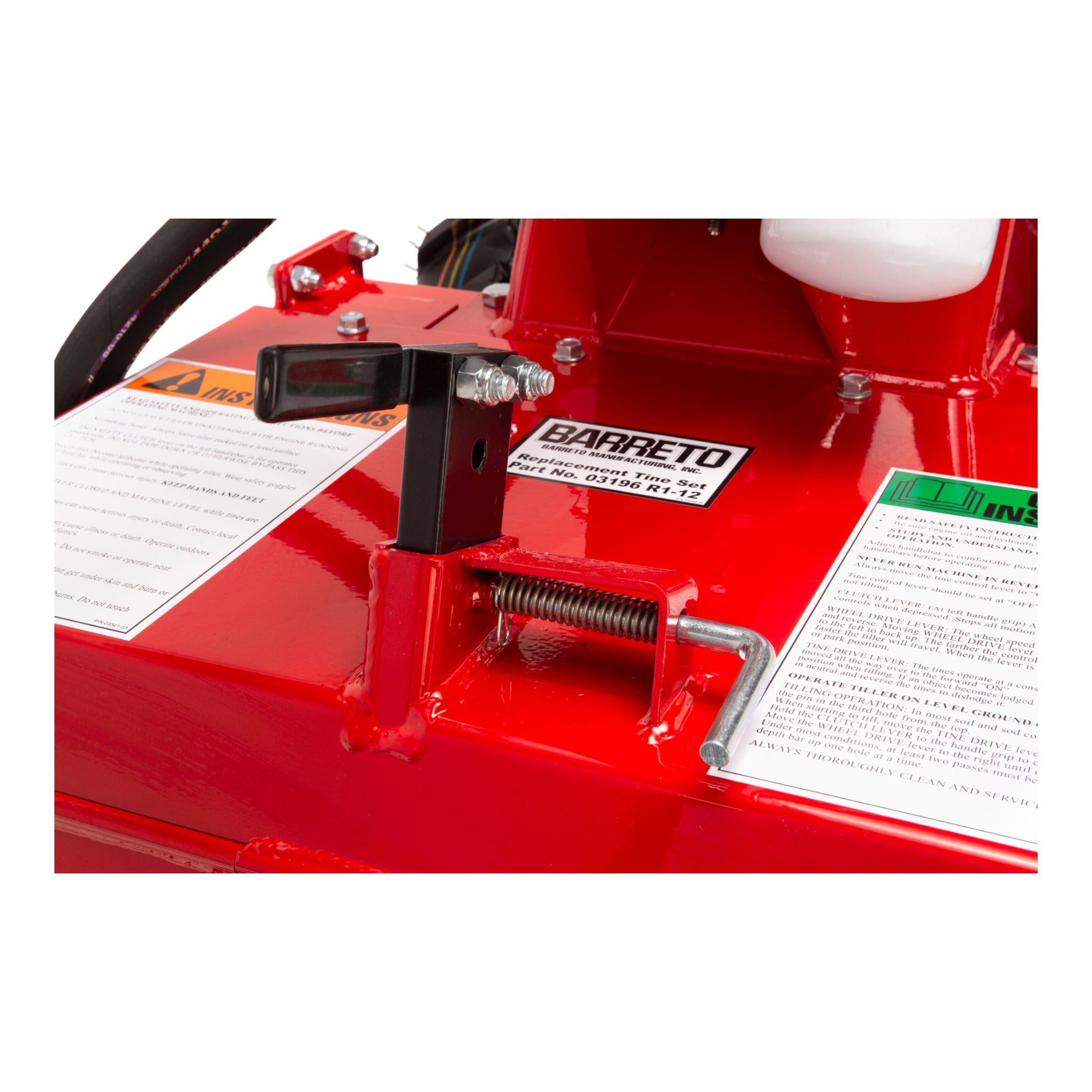 Barreto 1320H/1620B heavy-duty full-size rear-tine tiller with hydraulic drive, hardened tines, and commercial tilling capability