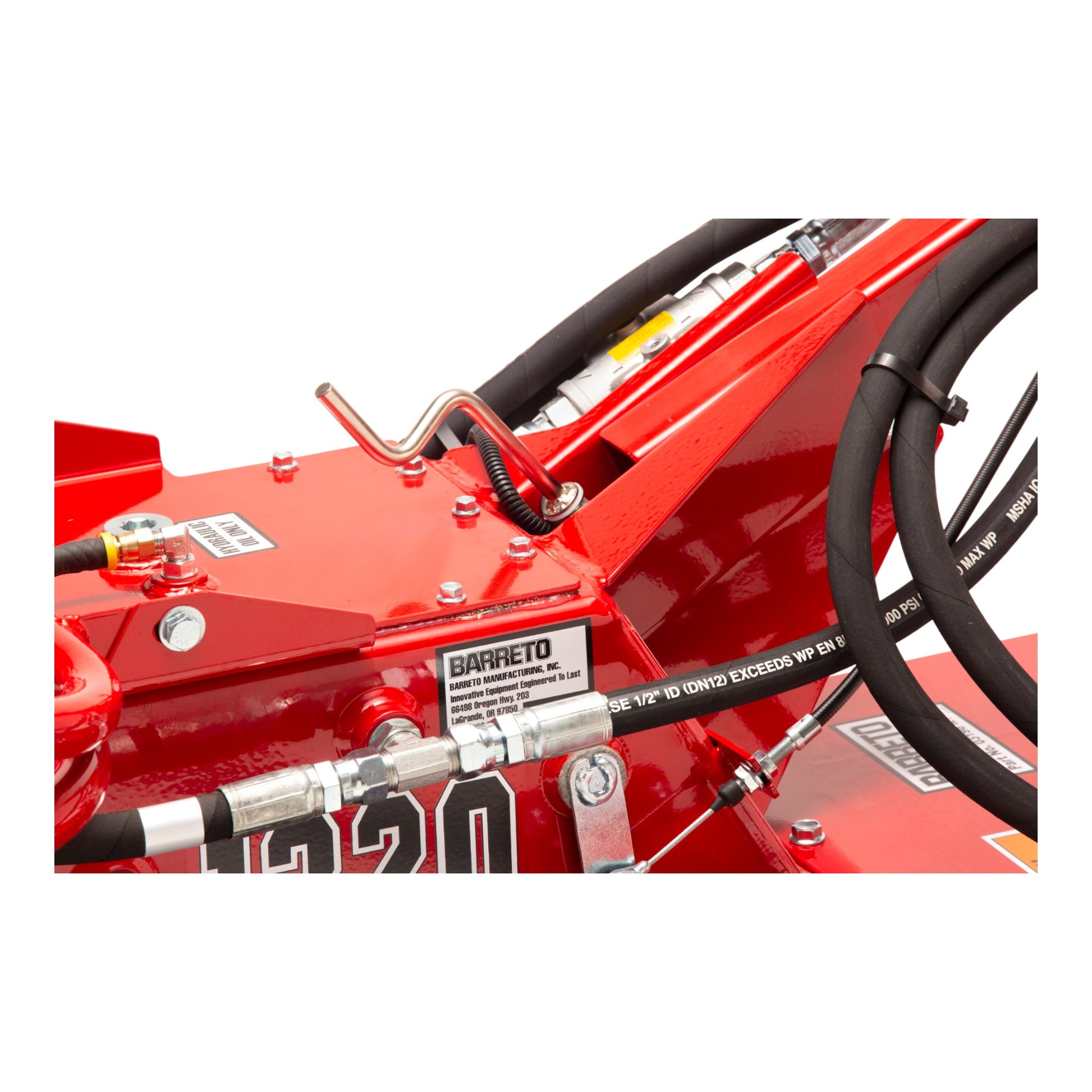 Barreto 1320H/1620B heavy-duty full-size rear-tine tiller with hydraulic drive, hardened tines, and commercial tilling capability