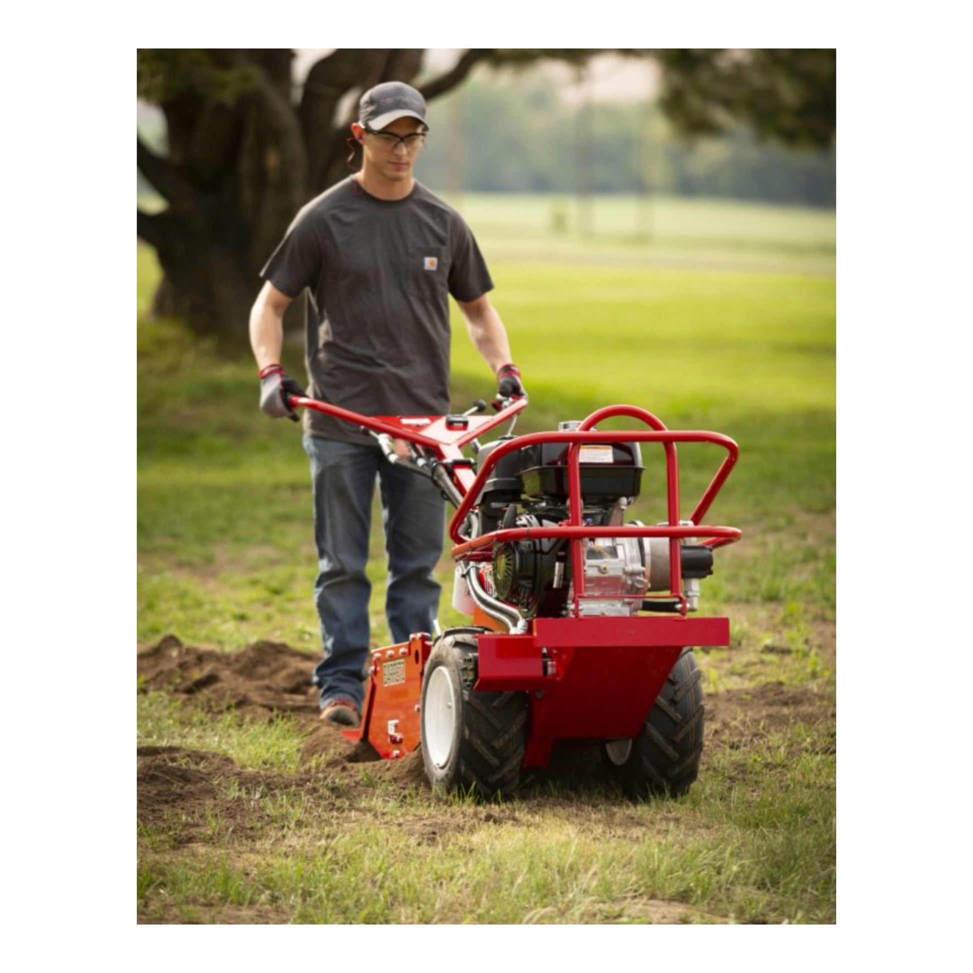 Barreto 1320H/1620B heavy-duty full-size rear-tine tiller with hydraulic drive, hardened tines, and commercial tilling capability