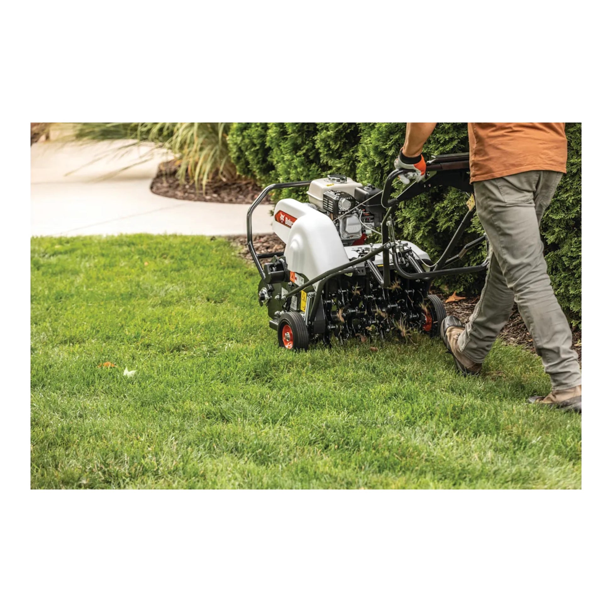 Bobcat AE19 19-inch walk-behind aerator with hydro drive and coring tines