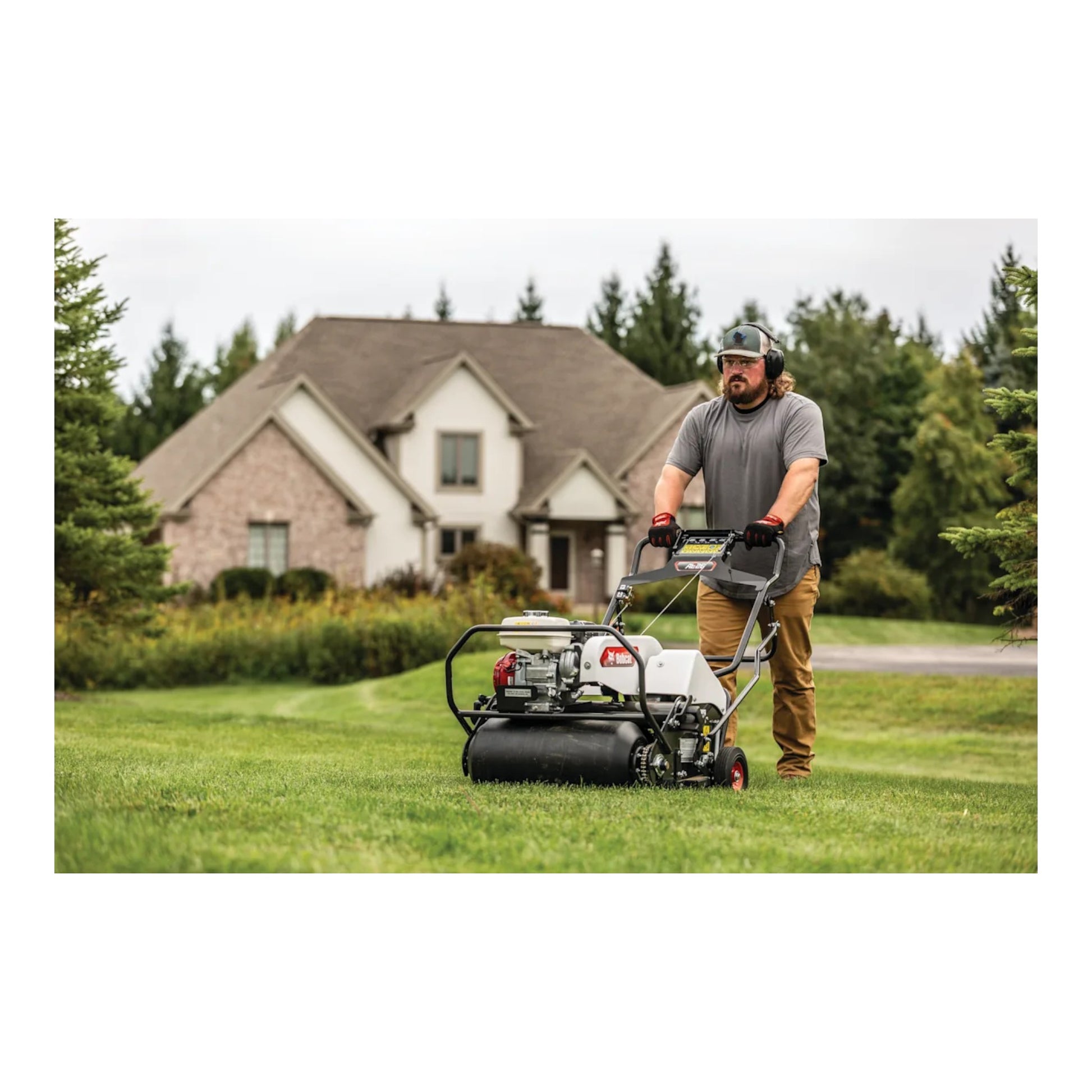 Bobcat AE26 26.5-inch walk-behind aerator with wide aeration width and high-efficiency core tines