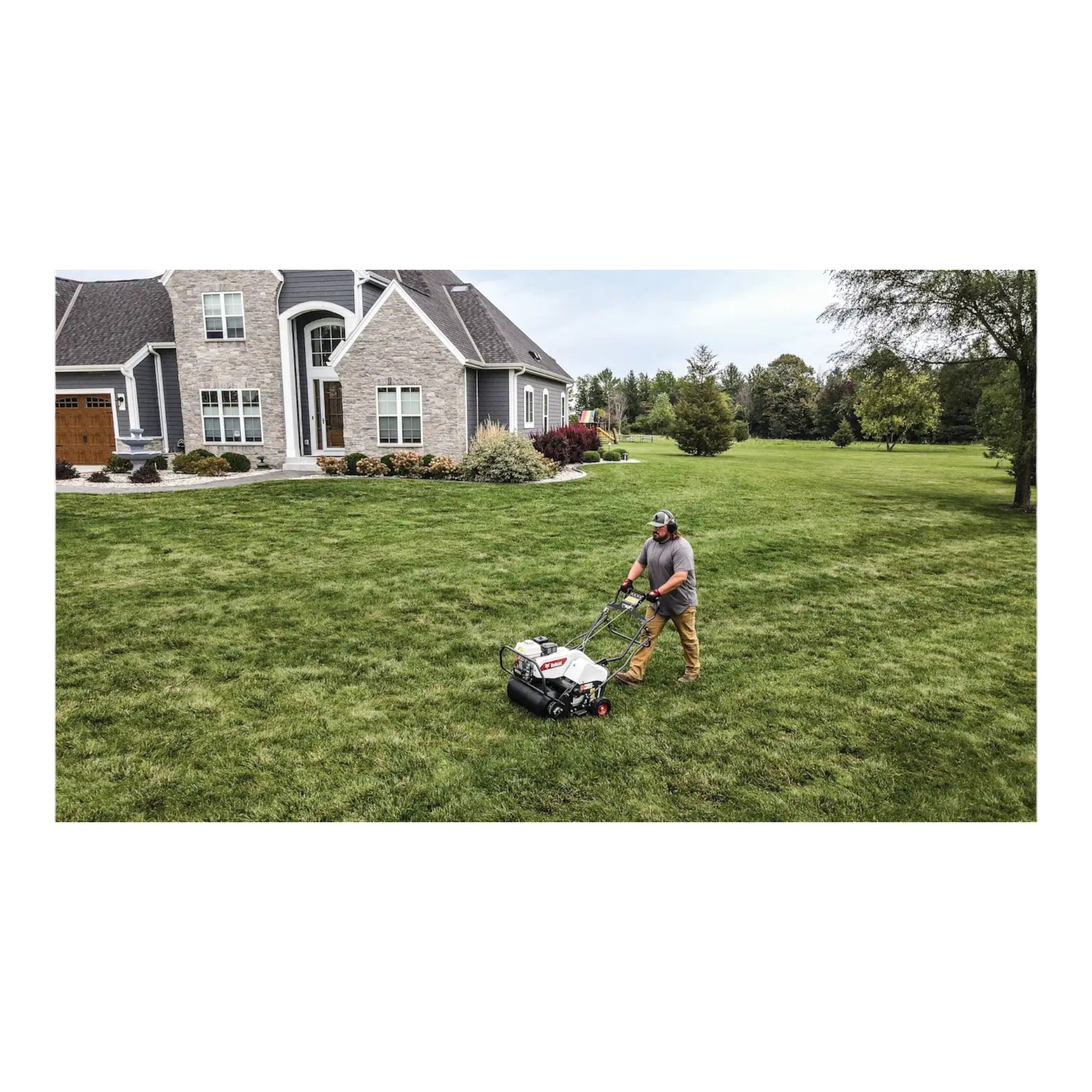 Bobcat AE26 26.5-inch walk-behind aerator with wide aeration width and high-efficiency core tines