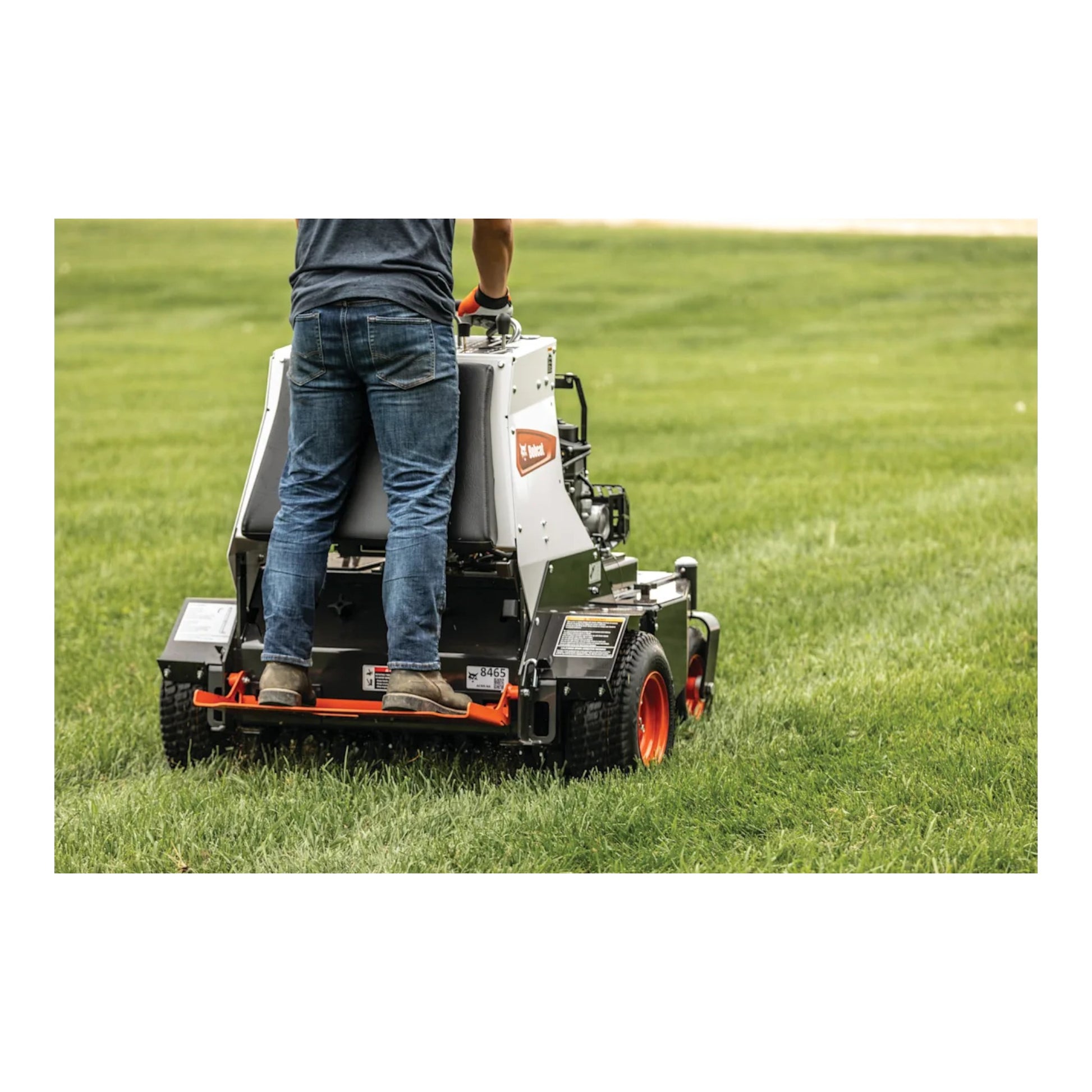 Bobcat AE30S 30-inch stand-on aerator with rear operator platform, durable tines, and heavy-duty frame