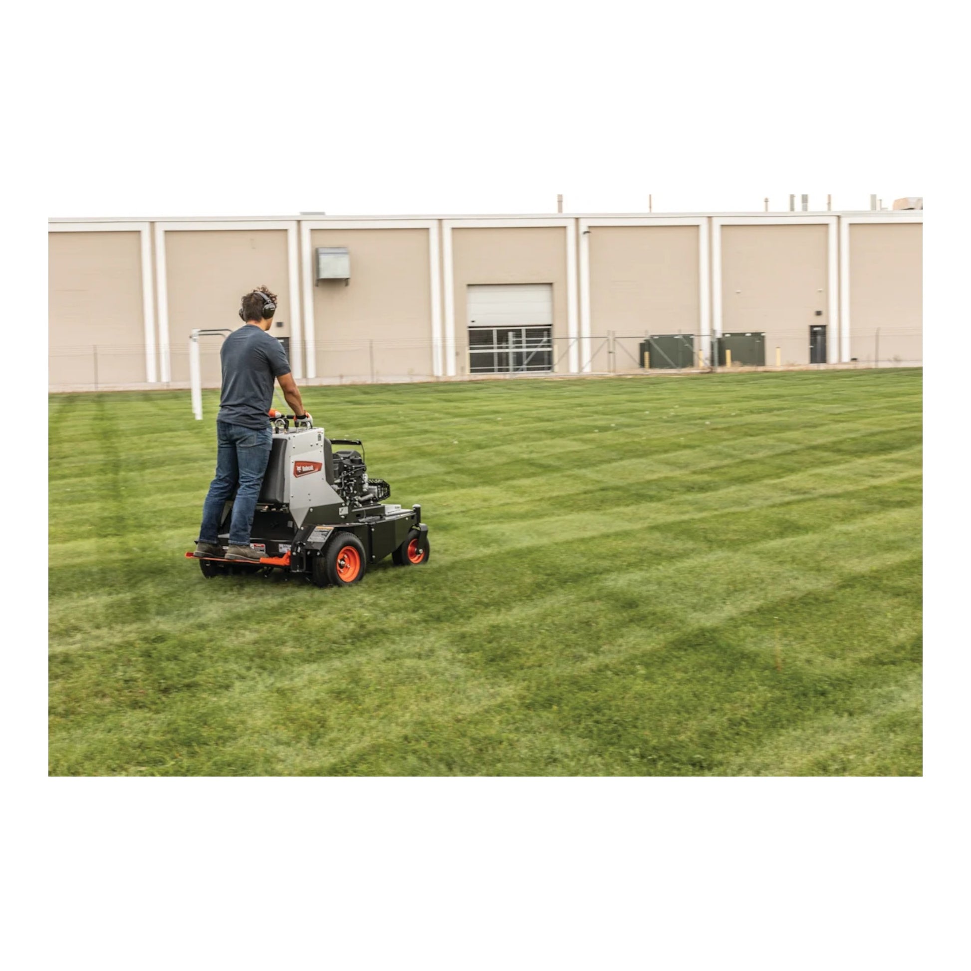 Bobcat AE30S 30-inch stand-on aerator with rear operator platform, durable tines, and heavy-duty frame