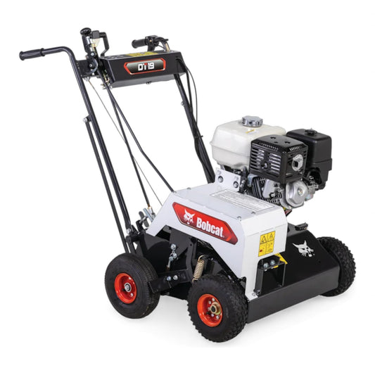 Bobcat DT19 19-inch self-propelled dethatcher & verticutter with dual-function tines and durable steel frame