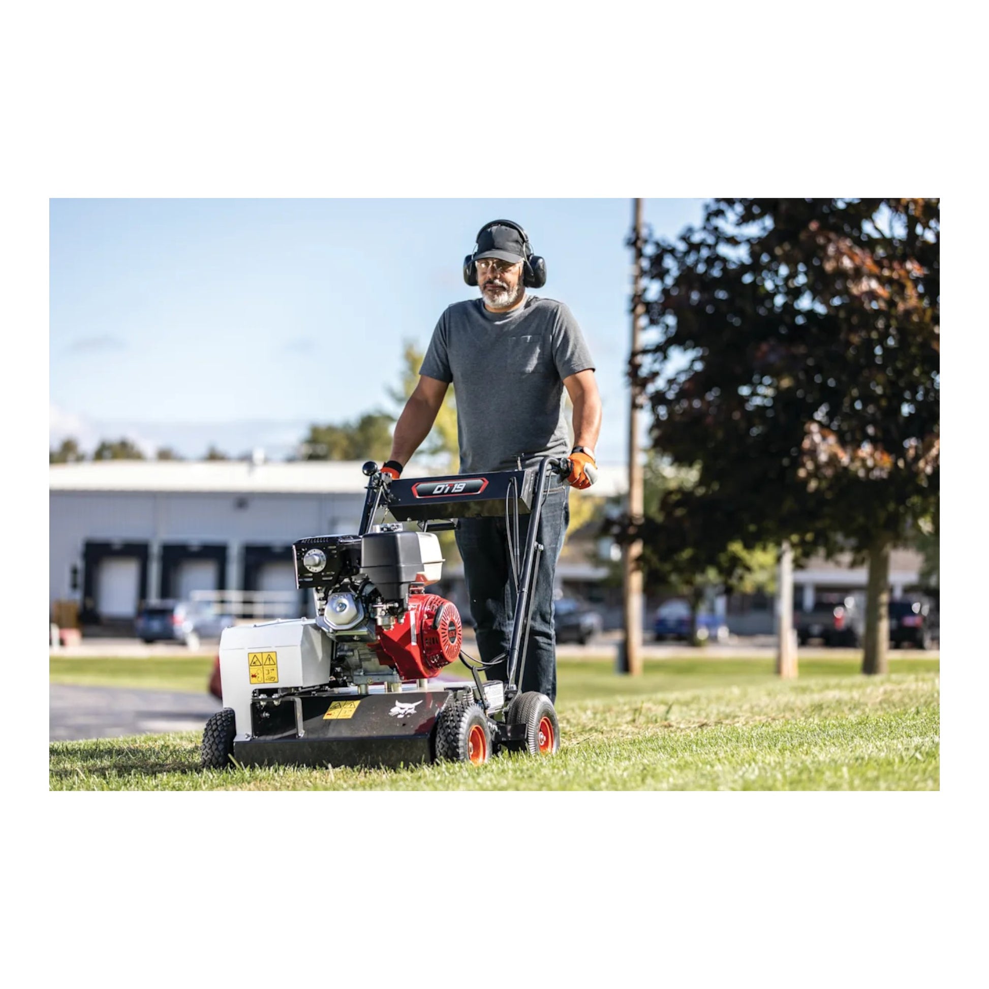 Bobcat DT19 19-inch self-propelled dethatcher & verticutter with dual-function tines and durable steel frame