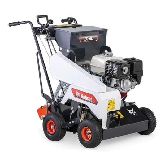 Bobcat DT20 20-inch self-propelled dethatcher & overseeder with wide cutting path, durable tines, and heavy-duty drive