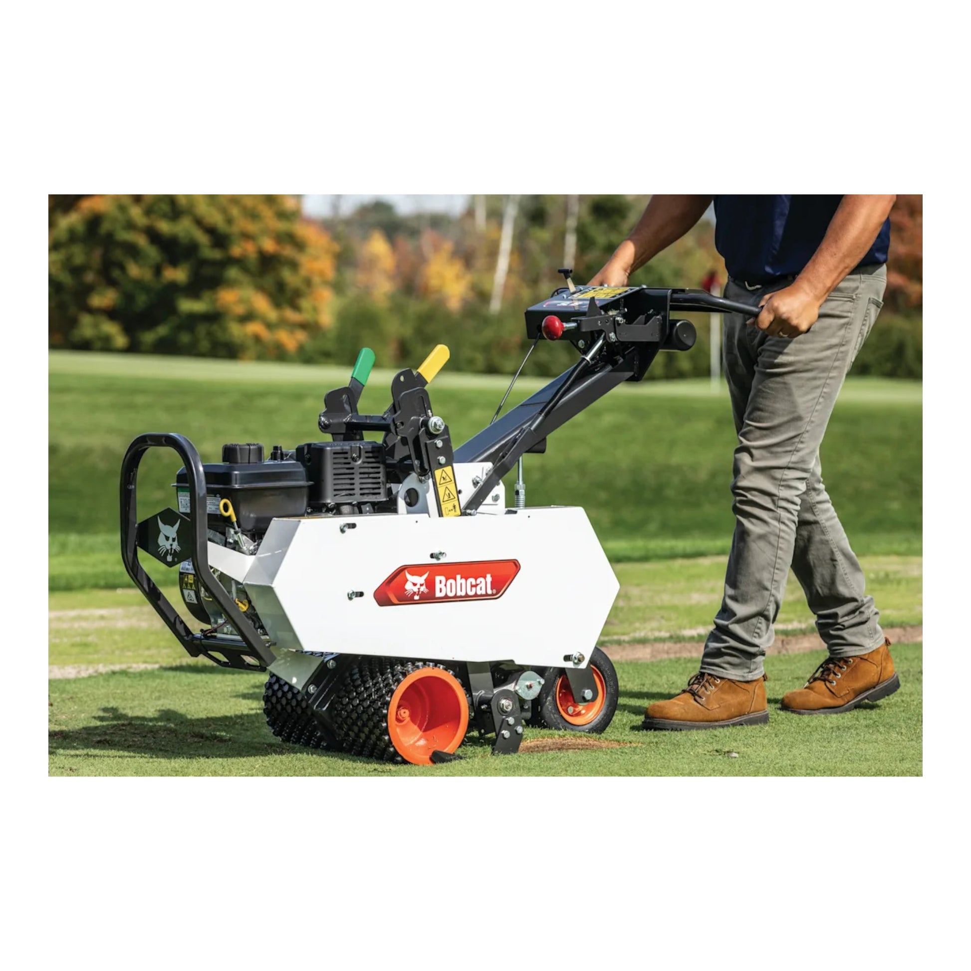 Bobcat SC18 18-inch mechanical drive sod cutter with heavy-duty cutting wheel and commercial Honda engine