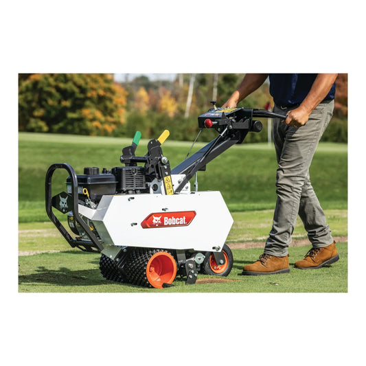 Bobcat SC18 18-inch mechanical drive sod cutter with heavy-duty cutting wheel and commercial Honda engine