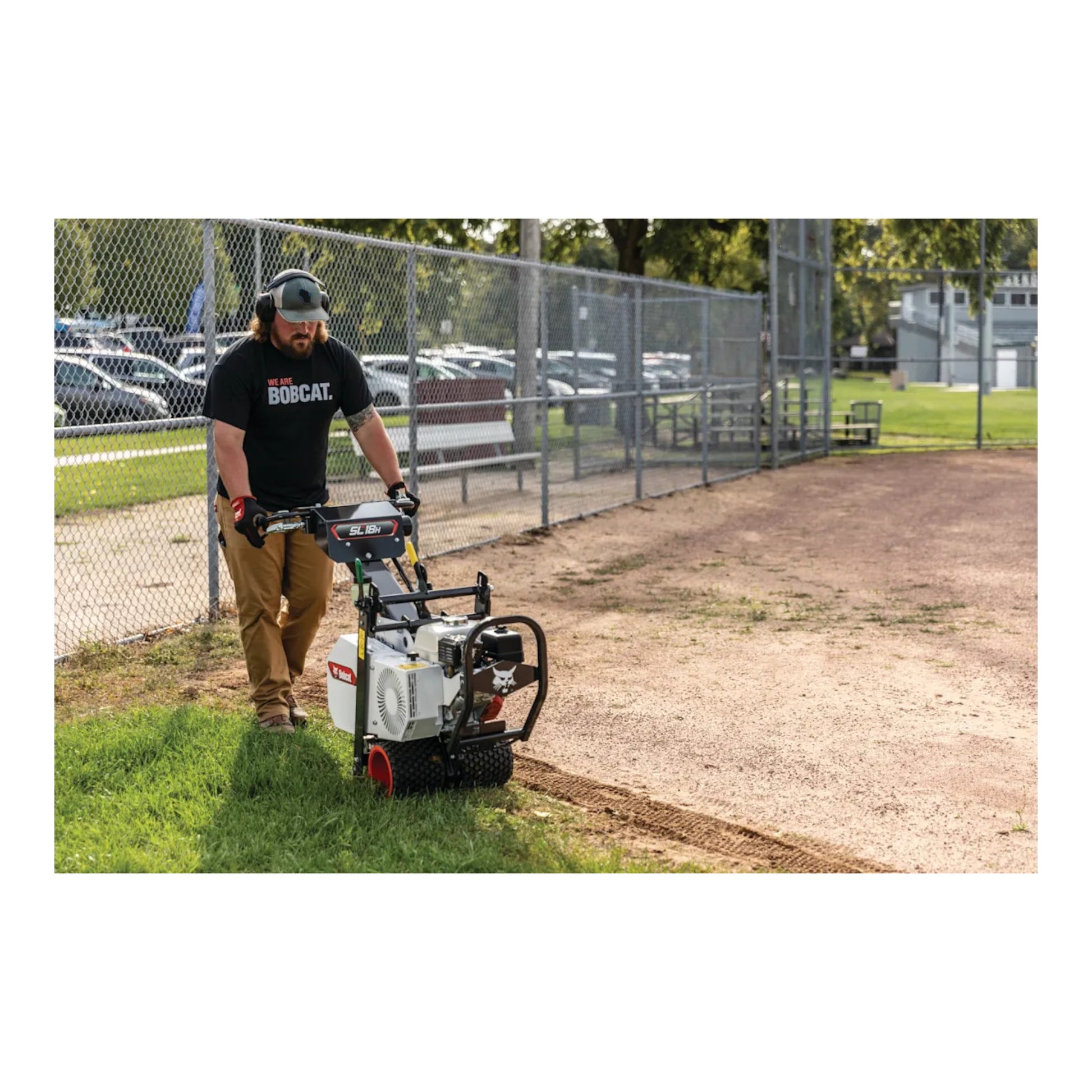 Bobcat SC18H 18-inch hydrostatic-drive sod cutter with heavy-duty cutting wheel and robust engine