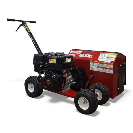 Brown Products F-904 Walk Behind TrenchMaster with heavy-duty engine, adjustable trenching depth, and commercial cutting blade
