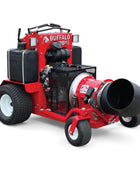Buffalo Turbine Blitz Stand-On Debris Blower with elevated operator platform, high-velocity turbine, and 360-degree directional airflow nozzle