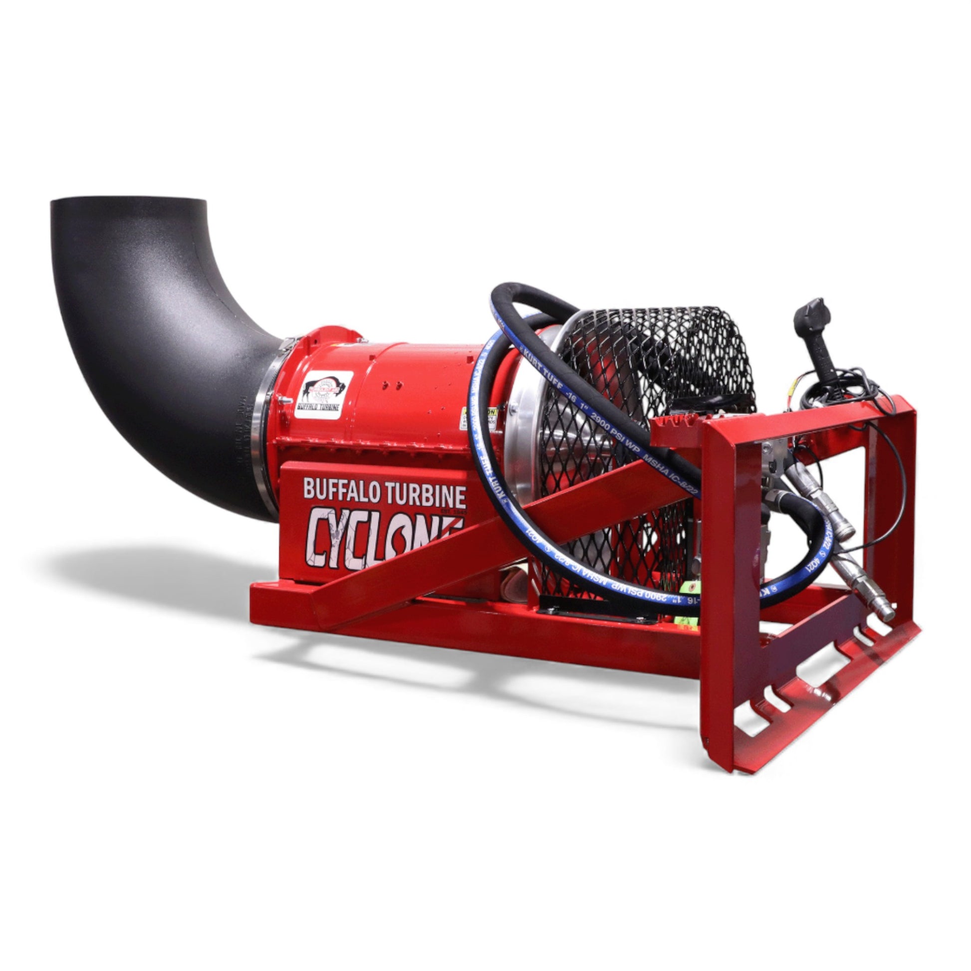 Buffalo Turbine Hydraulic Debris Blower with hydraulic drive system, high-velocity turbine, and 360-degree directional airflow nozzle