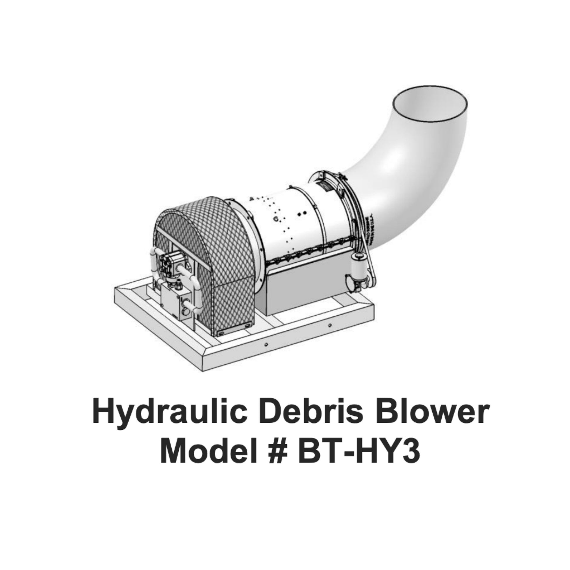 Buffalo Turbine Hydraulic Debris Blower with hydraulic drive system, high-velocity turbine, and 360-degree directional airflow nozzle