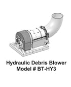 Buffalo Turbine Hydraulic Debris Blower with hydraulic drive system, high-velocity turbine, and 360-degree directional airflow nozzle