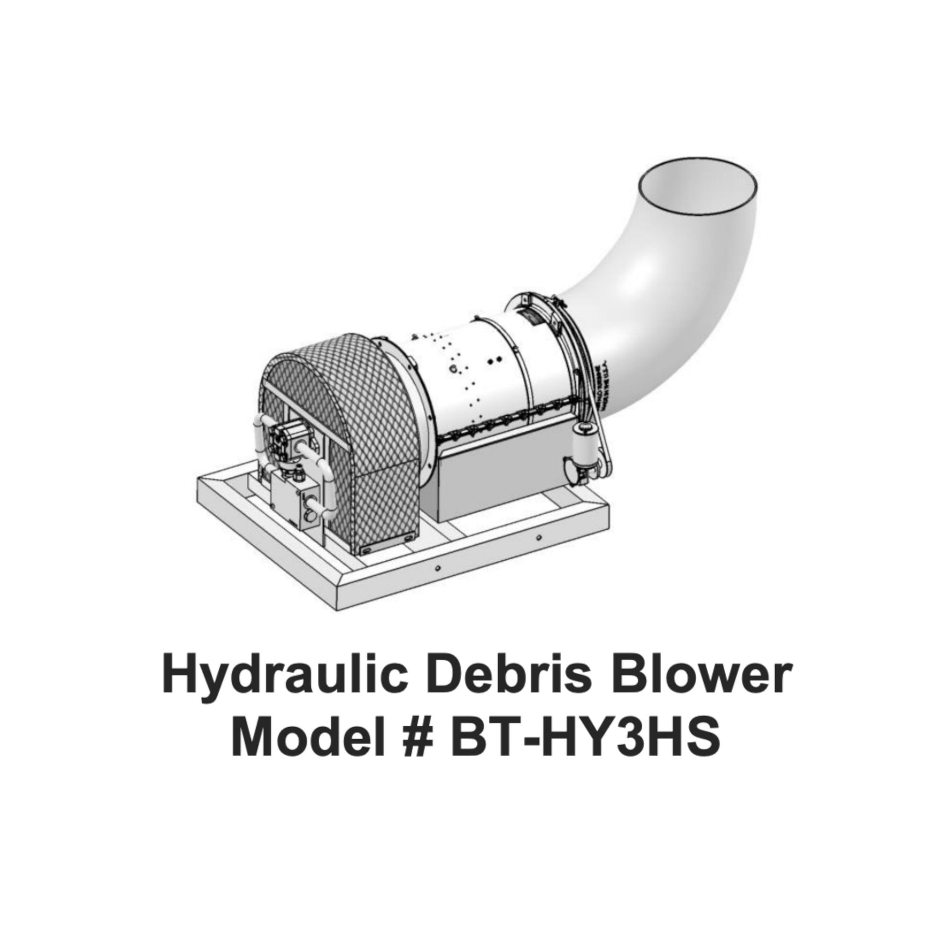 Buffalo Turbine Hydraulic Debris Blower with hydraulic drive system, high-velocity turbine, and 360-degree directional airflow nozzle