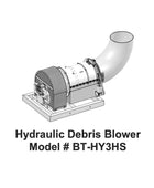 Buffalo Turbine Hydraulic Debris Blower with hydraulic drive system, high-velocity turbine, and 360-degree directional airflow nozzle
