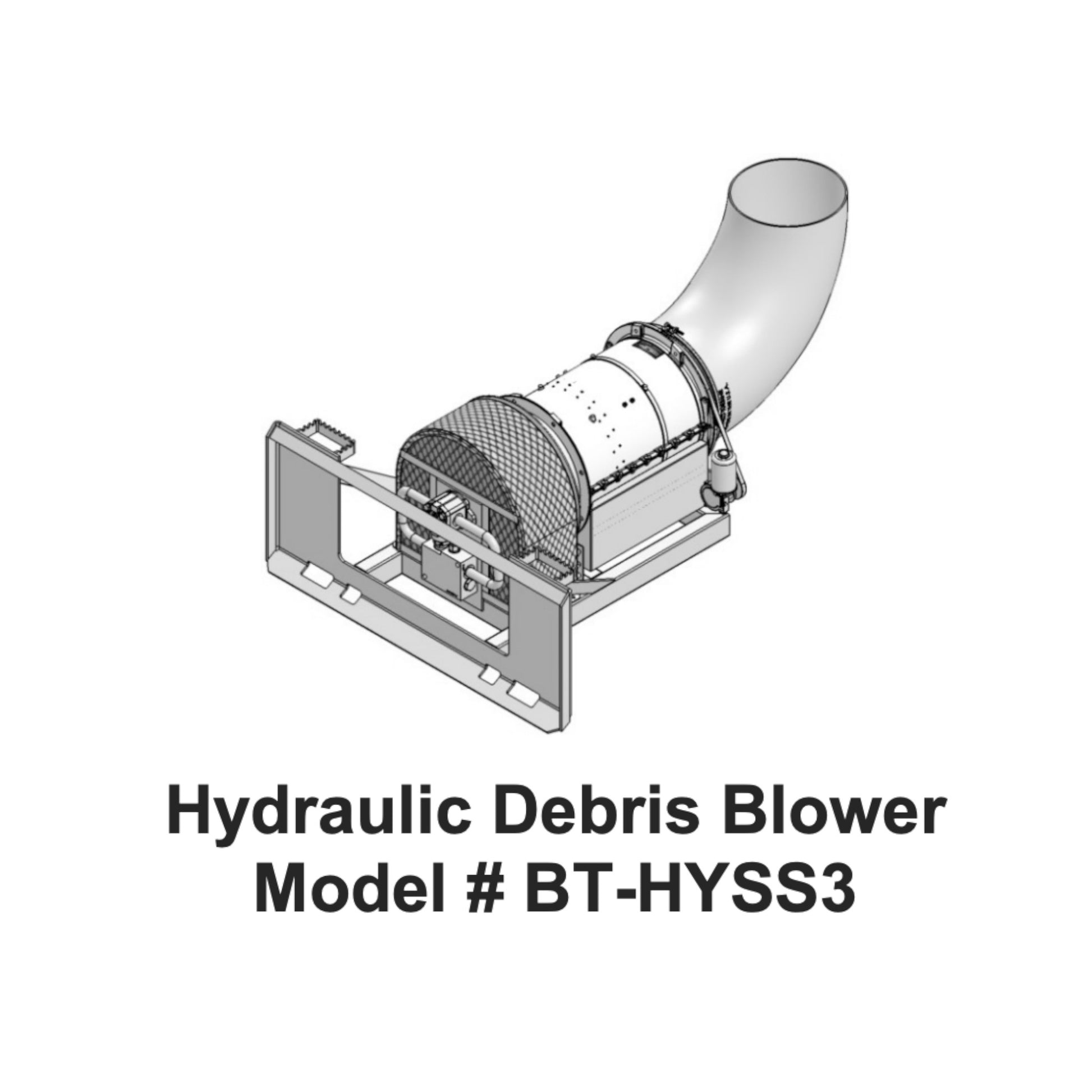 Buffalo Turbine Hydraulic Debris Blower with hydraulic drive system, high-velocity turbine, and 360-degree directional airflow nozzle