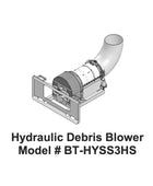 Buffalo Turbine Hydraulic Debris Blower with hydraulic drive system, high-velocity turbine, and 360-degree directional airflow nozzle