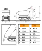 Cormidi C85 RI 静液压履带式自卸车，负载能力 800 千克（1764 磅）