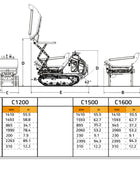 Cormidi CMF1200 - Dumper hidrostático de orugas HI-TIP con capacidad de 1200 kg (2646 lb)