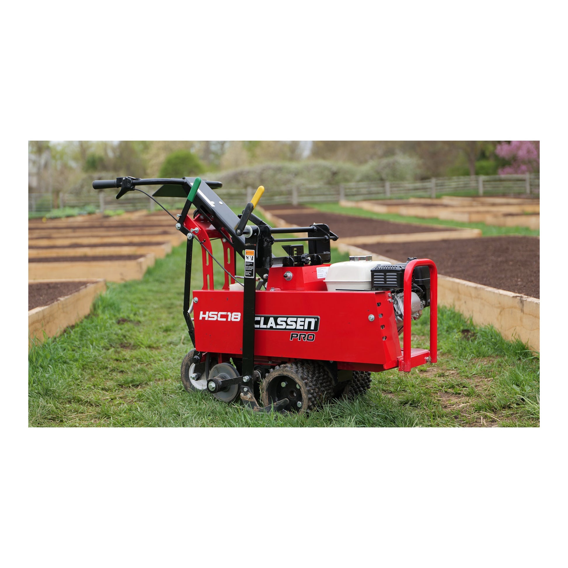 Classen HSC18A 18-inch PRO hydro-drive sod cutter with heavy-duty cutting wheel, Honda-based drivetrain, and professional-grade build