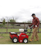 Classen HTS-20H 20-inch Honda GX270 PRO hydro-drive self-propelled turf seeder with precision seed hopper, durable build, and smooth hydrostatic drive